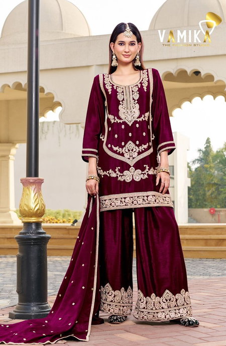 Sarathi Vol 1 By Vamika Chinon Kurti With Bottom Dupatta Wholesale Online